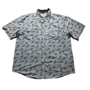 HUK Fishing Outdoors Mens SS Button Front Performance Shirt Sz L